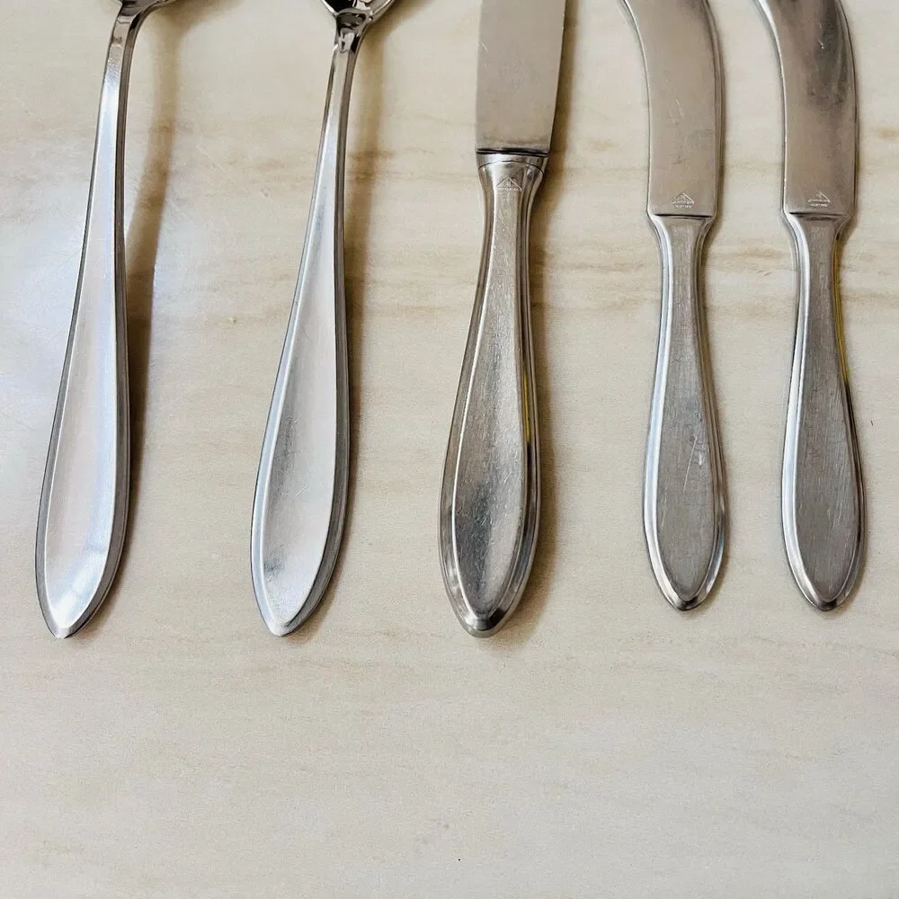 5pc WMF Cromargan Germany Shadowpoint Serving Set Stainless